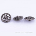 Customize hollow flower shape design antique shank buttons